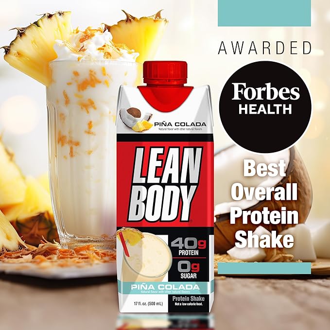 Lean Body Ready-to-Drink Pina Colada Protein 40g Protein, 0 Sugar, 22 Vitamins 17 Fl 12)