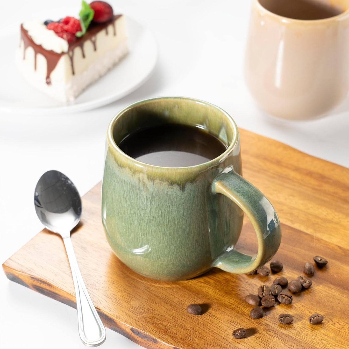 bestone Coffee Mugs Set of 4,15 oz Large Coffee Mugs, Ceramic Mugs with Handles,etc Coffee Mugs, Cups for Coffee Cereal Latte ,Microwave & Dishwasher safe,Vibrant Colors