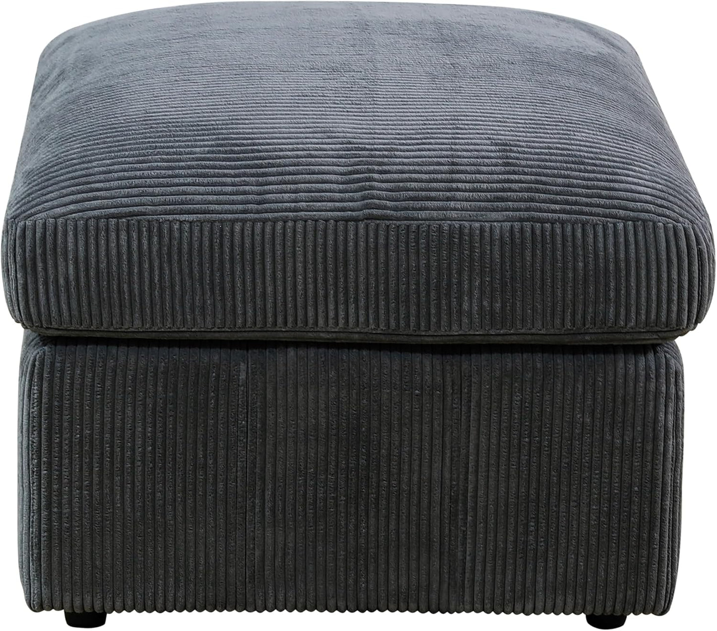 Ottoman Rectangular Storage Ottoman Bench, Flannel Footrest Stool Footstool with Lid for Living Room, Bedroom, Entryway, Dark Gray, 38"x30"x22"
