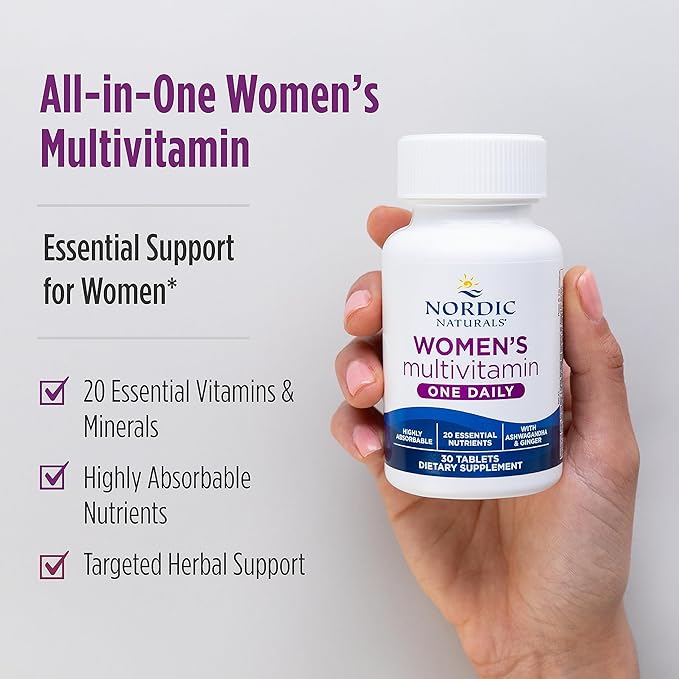 Nordic Naturals Women’s Multivitamin One Daily 20 Essential 30 Tablets 30 Servings