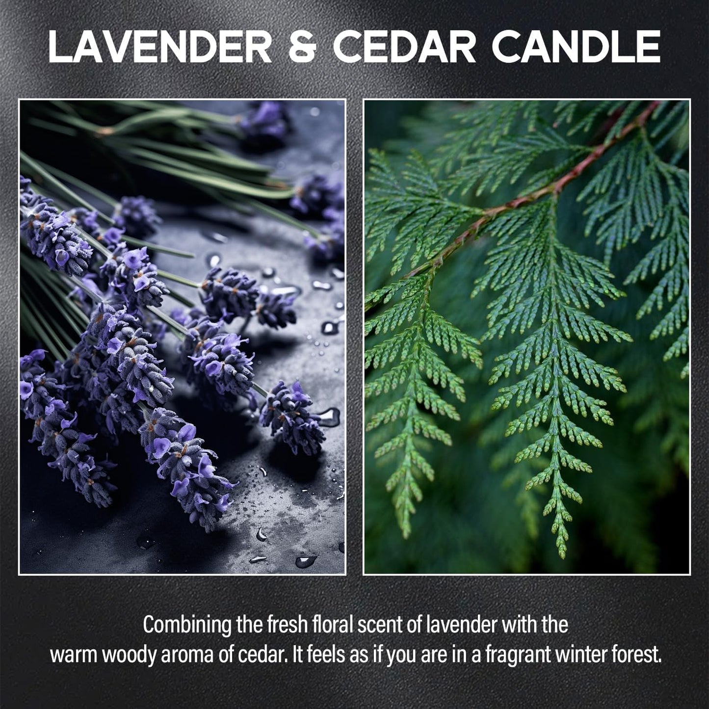 Lavender&Cedar Candle, 9oz Scented Candle for Men, Scented Candles for Home, Soy Candle Gifts for Men, Personalized Blessing Minimalist Men's Scented Candle