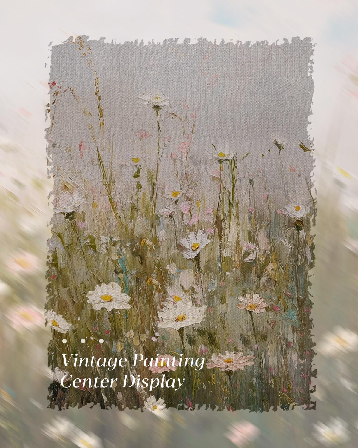 HUARCEY Gold Framed Vintage Wall Art for Living Room Wildflower Field Landscape Decor Aesthetic Mother Day Gift for Mom Oil Painting Flower Wall Print Floral Pictures Canvas Artwork Shelf Decor 8x10in