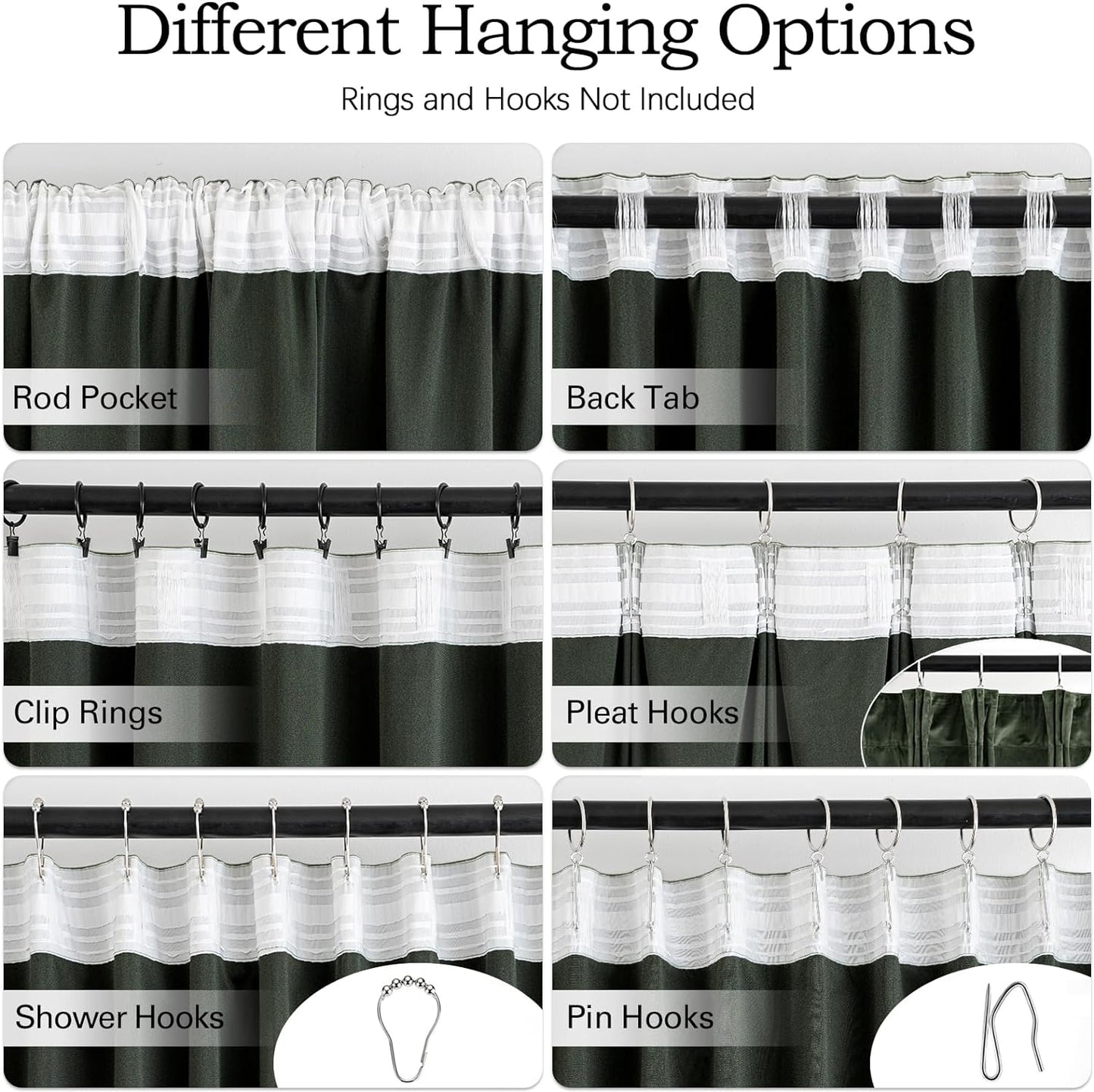 MIULEE Olive Green Velvet Curtains 96 inches 2 Panels - Pinch Pleated Luxury Room Darkening Blackout Window Drapes for Bedroom Living Room Thermal Insulated Super Soft, Back Tab Rod Pocket