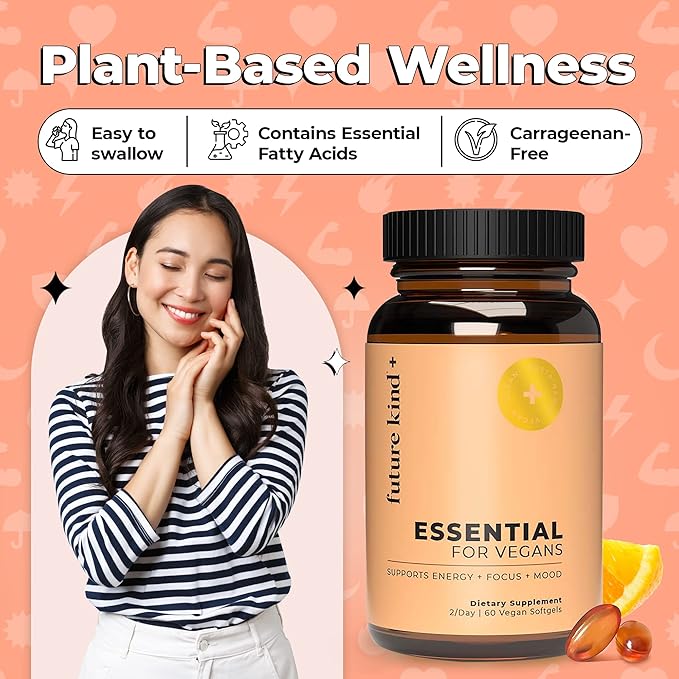 Future Kind Vegan Multivitamins 3 DHA+EPA, B12 & D3 - 60 Tiny
