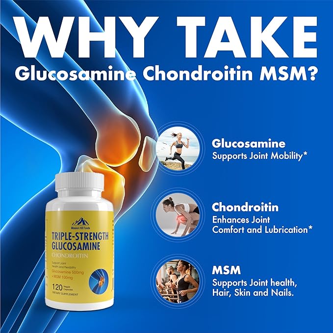 Glucosamine + Chondroitin + MSM 3-in-One 120 Count 8 Month