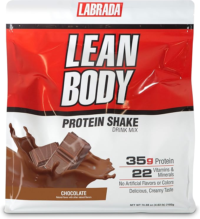 Lean Body All-in-One Chocolate Protein Shake. 35g Protein, 7g Healthy 22 Vitamins (4.6lb) Packaging