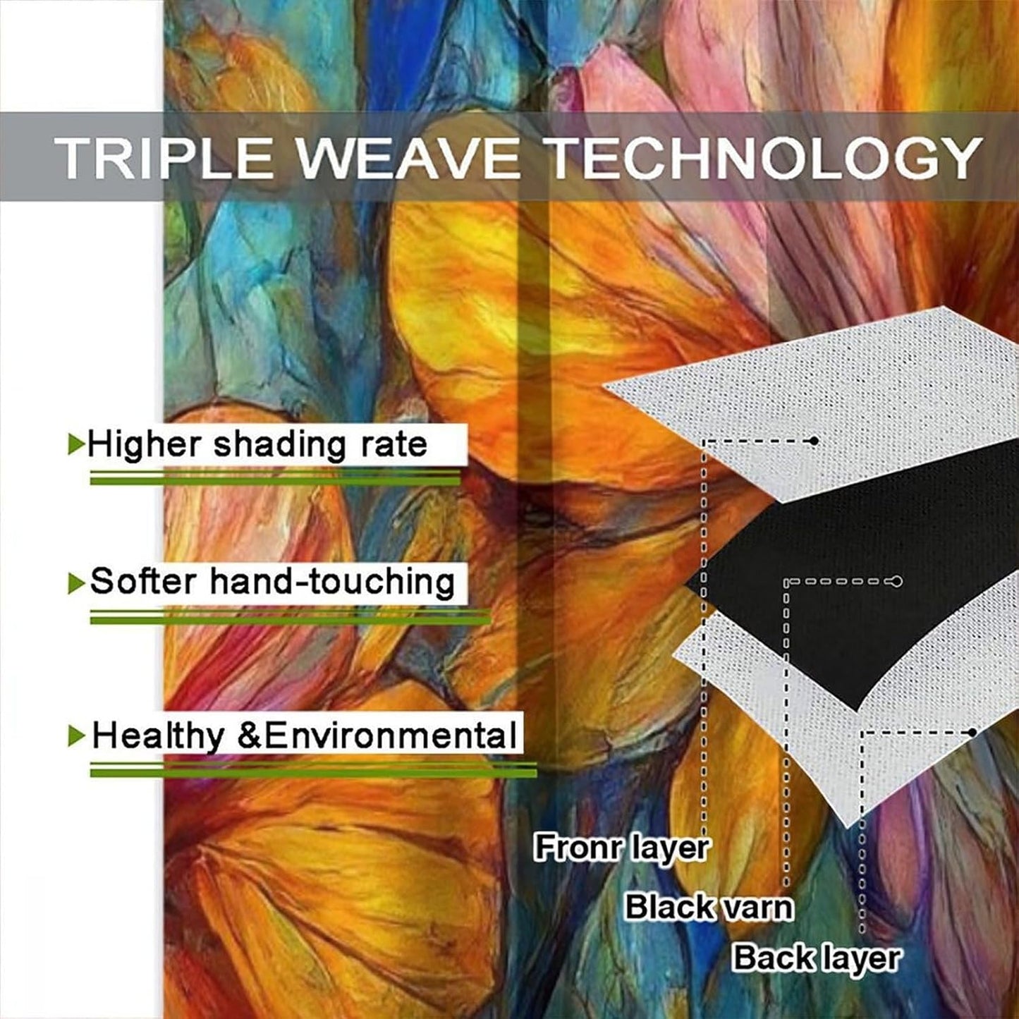 Stained Glass Curtains,Magic Forest Colorful Flowers Abstract Art Home Decor Drapes for Bedroom Living Room Kitchen Window Treatment 2 Panels Set Total Size 63" W X 72" L Inch