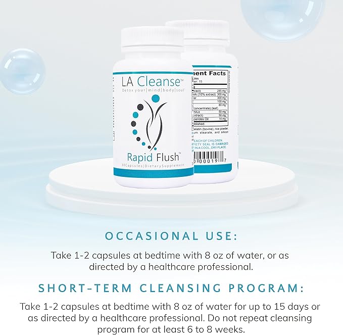 15 Day Cleanse and Detox - Rapid Flush 15 Day Gut Cleanse for Detox, Colon Cleanse, Colon Broom Gut Support - Enhance Digestion with Cascara Sagrada, Senna Leaf, Psyllium Husk - Capsules 30 Count