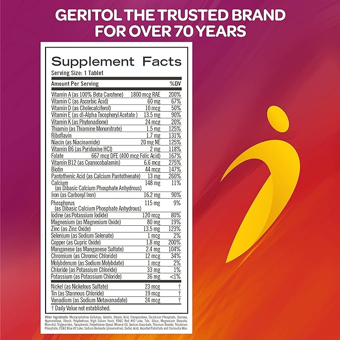 Geritol, Multivitamin Supplement, Contains B-Vitamins, Antioxidants, 26 Essential 100 Tablets