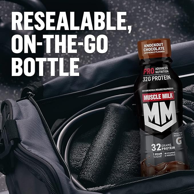 Muscle Milk Pro Advanced Nutrition Protein 11.16 Fl 12), 32g 32g Protein, 1g Sugar, 16 Vitamins 5g Fiber,