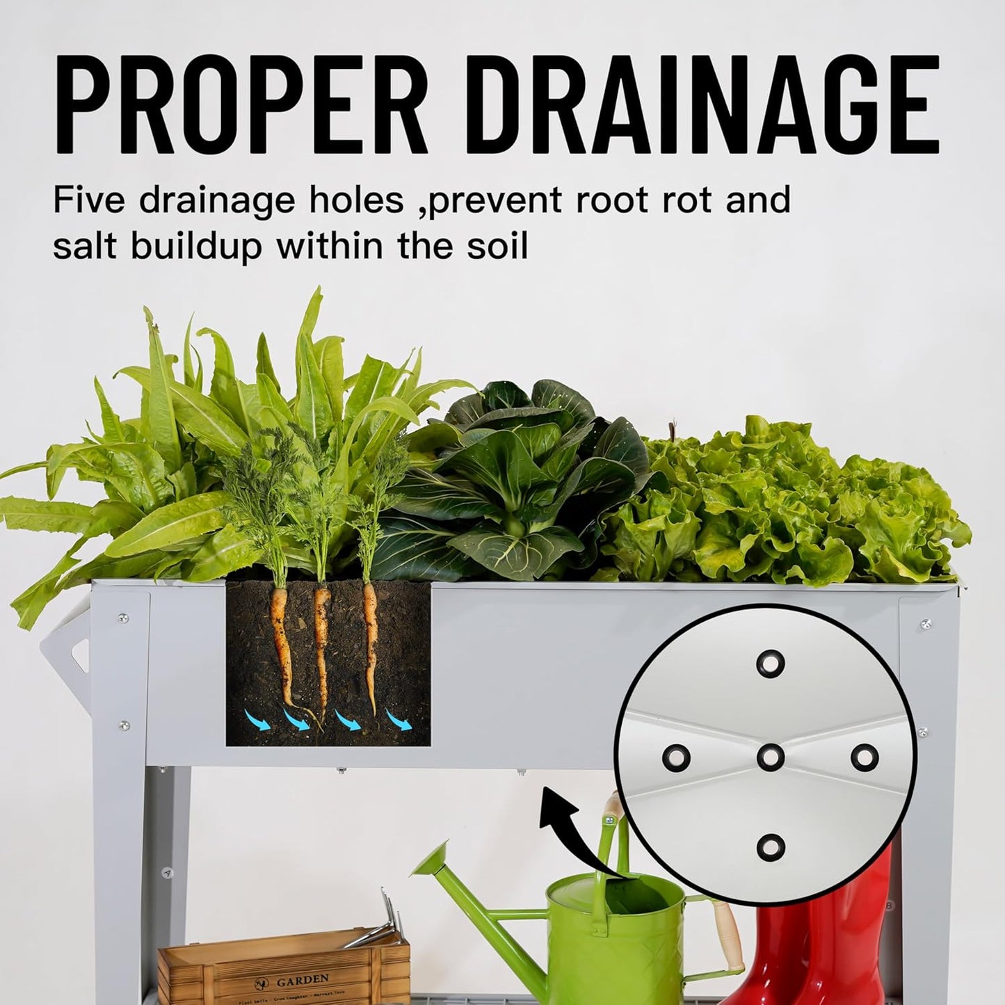 ๐๐๐ข๐ฌ๐๐ ๐๐๐ซ๐๐๐ง ๐๐๐ ๐๐ฎ๐ญ๐๐จ๐จ๐ซ Elevate Herb Garden Planter Box Outdoor Raised Planter Box with Legs On Wheels for Vegetables Flower Tomato Patio Backyard