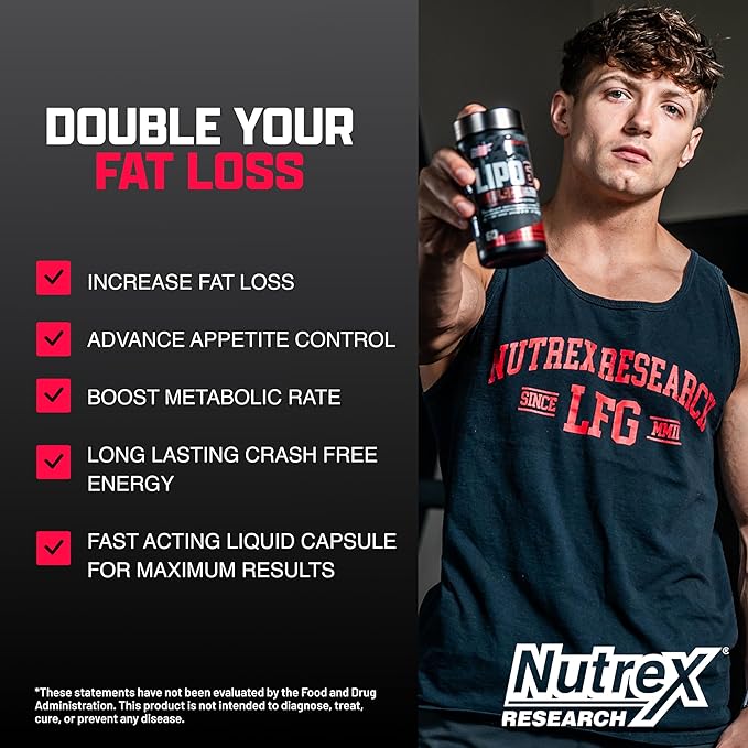 Nutrex Research Lipo-6 Black Ultra Concentrate Thermogenic Fat Burner Supplement, Increase Weight Loss, Energy & Intense Focus 120 Diet Pills