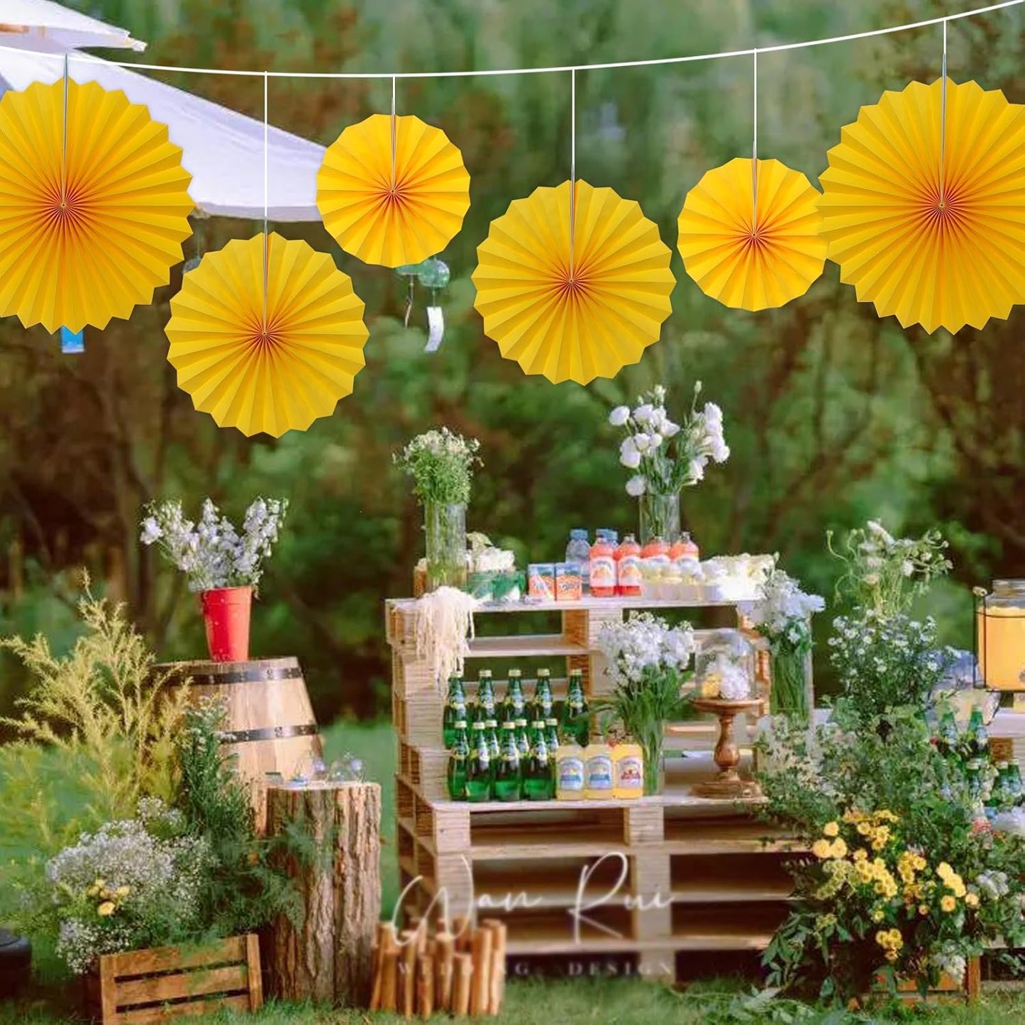 Morange Party Decorations,,Halloween Decor Events Accessories,Orange Birthday Decorations,Sunset Party Decorations,Party Fans 30 Color DIY Set (Morange)