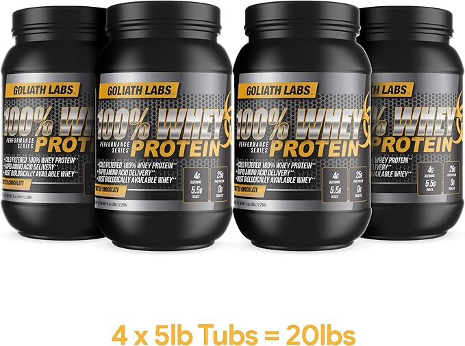 Goliath Labs 100% Whey Protein Powder Isolate – Fast-Absorbing Workout Supplement for Men & Women – 25g Protein, 5.5g BCAAs– Lean Muscle Growth & Recovery – 5 lbs/68 Servings (Peanut Butter Chocolate)