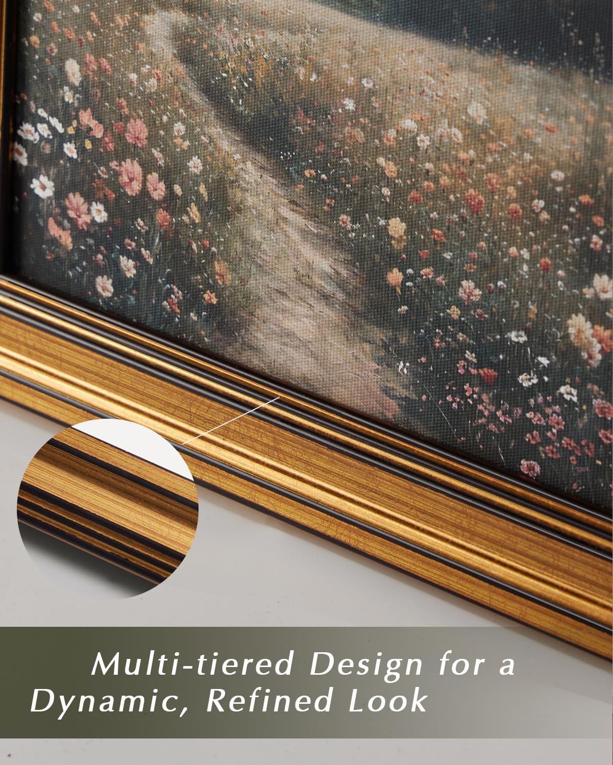 HUARCEY Gold Framed Vintage Wall Art for Living Room Country Orange Trees Earthy Room Decor Aesthetic Oil Painting Wall Picture Farmhouse Canvas Print Artwork for Kitchen Bedroom Bathroom Decor 12x16