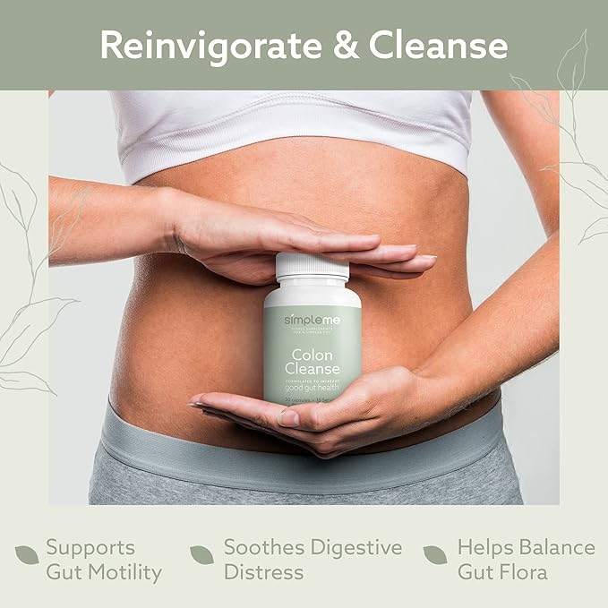 Colon Cleanse Detox, Natural Constipation Relief for Adults, Fast Bloating Relief Colon Cleanser for Women & Men, 30-Day Gut Support Weight Management, 1 Day Detox Cleanse, 30 Capsules