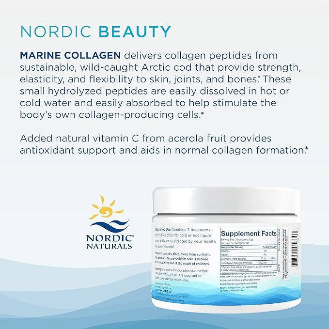 Nordic Naturals Nordic Beauty Marine Collagen 5.29 Ounces 30 Servings