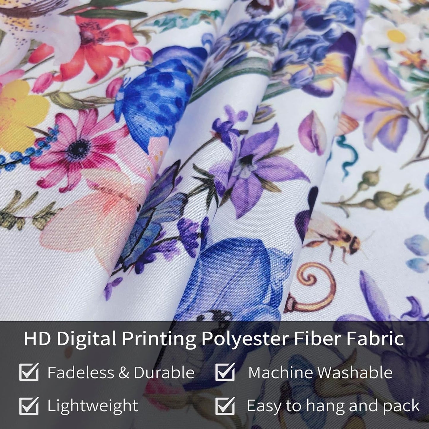 Damanse Butterfly Tapestry Wall Hanging Cute,Boho Wall Tapestry for Bedroom Aesthetic,Flower Living Room Decor for Teen Girls (White, 49.20" x 59.10")