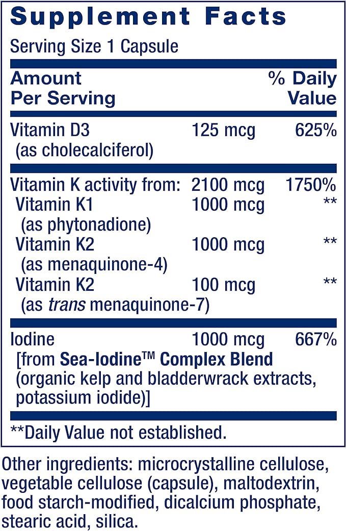 Life Extension One-Per-Day Multivitamin – Packed 25 Vitamins, D3, Vitamin K1 and K2, Iodine