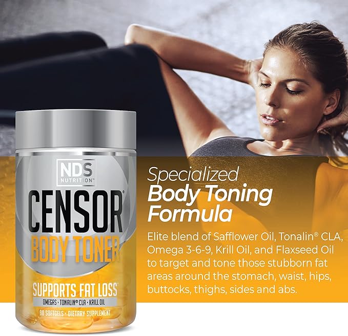 NDS Nutrition Maximum Strength Weight Loss - Decrease Appetite and Energy Booster - Glutamine, L-Carnitine, and CLA (LipoRush XT 60 Capsules, Censor 90 Softgels, and Slim-Tox 90 Capsules)