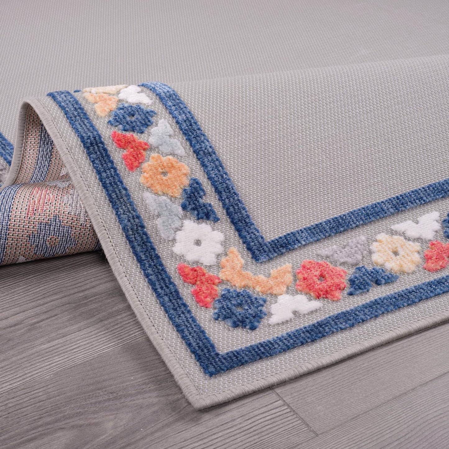 Beverly Rug Outdoor Rug 8x10 Modern Bordered Area Rugs for Indoor and Outdoor Patio Easy to Clean Non Shedding Living Room Porch Garden Washable Outside Carpet (8 x 10 Gray)