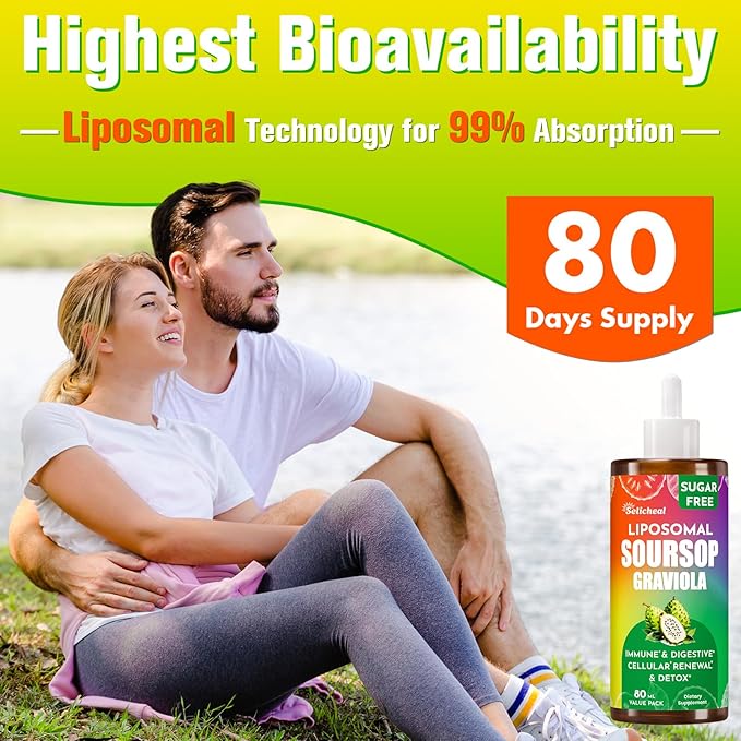 Soursop Bitters Liquid 880MG, Soursop Multivitamin Liquid Drops with Soursop Leaves Herbal Blend, for Cell Support & Regeneration, Immunity, Liver, Gut, Zzz & Antioxidant | 2.8 Fl Oz - 80 Days Supply
