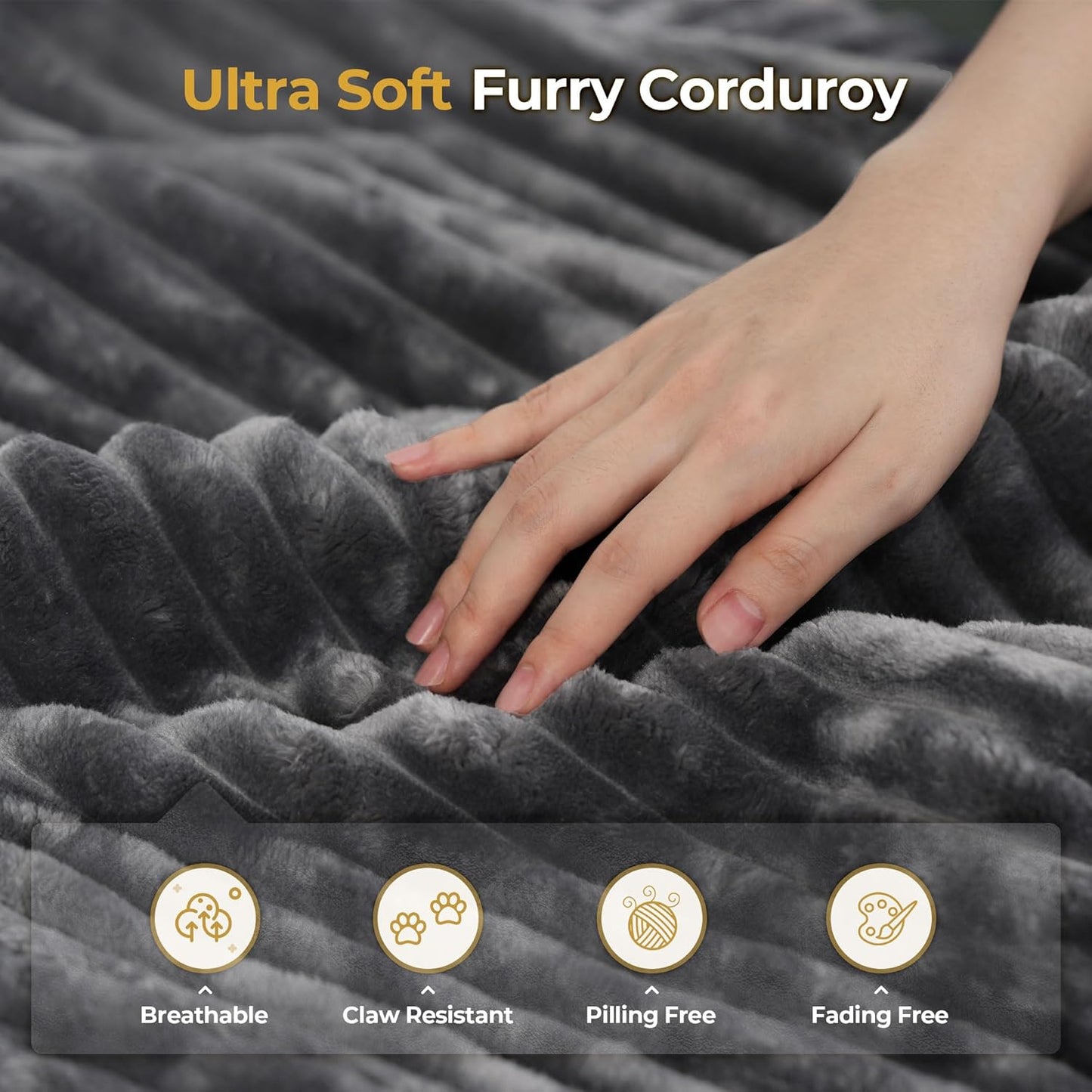 HOOOWOOO Modular Sectional Sofa,8 Pieces Sectional Couches for Living Room,131X98 G Shaped Cloud Couch with Ottoman Chaise Set(Gray Velvet Corduroy)