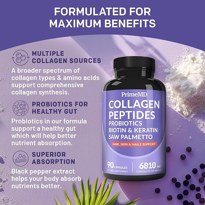 27-in-1 Hair Skin and Nails Vitamins (6180mg) w/Biotin 10000mcg - 90ct