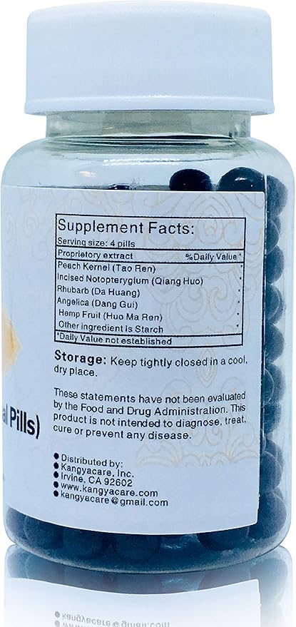 Run Chang Wan 润肠丸- Peach Kernel Herbal Pills - Constipation Relief - Moisten & Lubricate Bowels, Assist Hard & Painful Stools - Support Digestive Health & Detox - All Natural - 200 Ct (1)