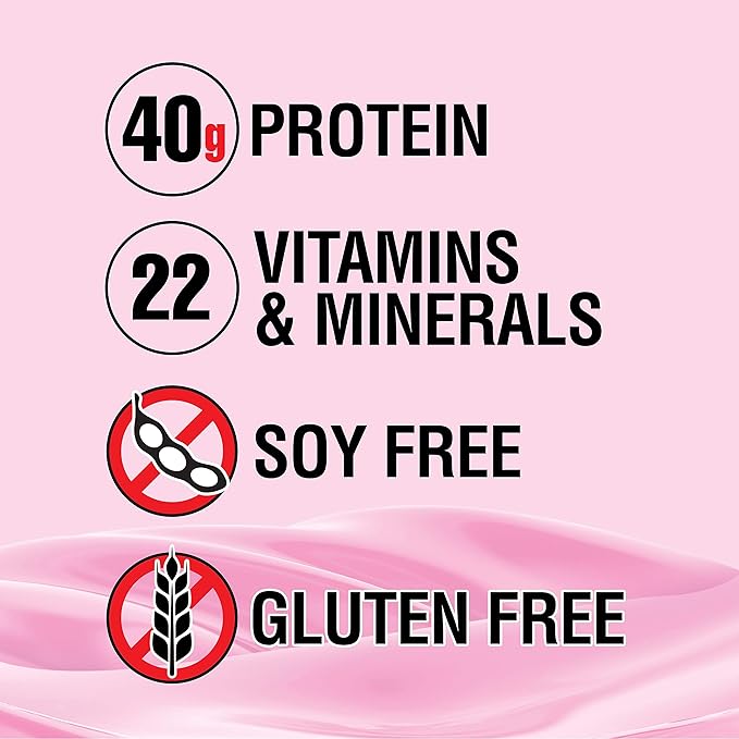 Labrada Lean Body MRP All-In-One Strawberry 40g Protein, 8g Healthy 22 Vitamins (20 Packets)