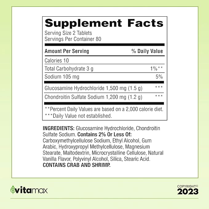 Spring Valley Triple Strength Glucosamine Chondroitin 160 Count (80 Days (2 Items)