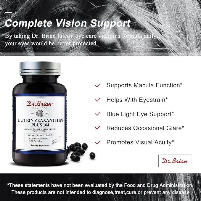 Dr. Brian Eye Vitamins Lutein & 16mg Zeaxanthin 4mg Astaxanthin 5mg Vitamin 2333iu Vitamin 9iu for