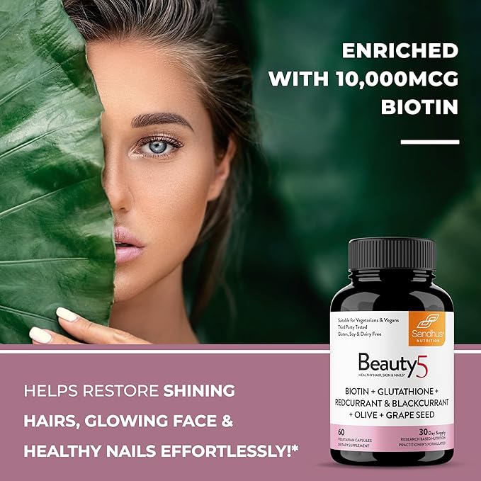Sandhu's Beauty5 Capsules|60 Vegetarian Capsules| 30