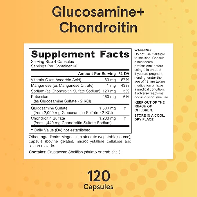 Jarrow Formulas Glucosamine + Chondroitin 240 Capsules 60 Servings