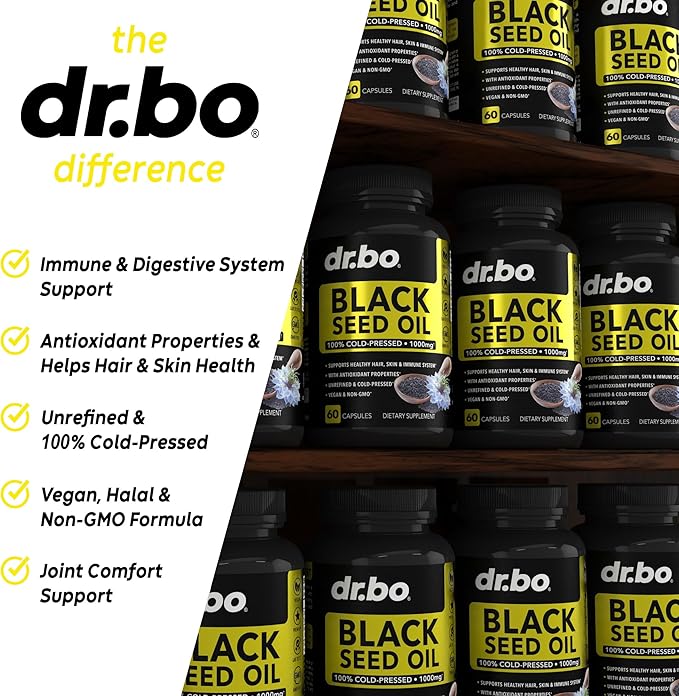 Black Seed Oil Capsules Vegan 500mg Each, 1000mg Per 2 Capsule 60 Softgels