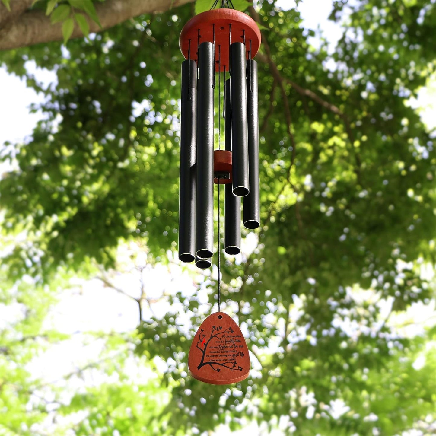 Memgift Memorial Wind Chimes for Outside- Sympathy Gift for Loss of Mom or Dad, Outdoor Keepsake with Soothing Tone for Garden, Yard in Memory of Loved One
