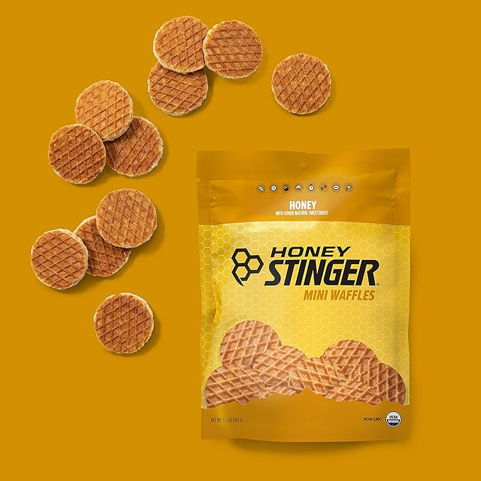 Honey Stinger Organic Mini Honey Waffles | Energy Stroopwafel for Exercise, Endurance and Performance | Sports Nutrition for Home & Gym, Pre and Post Workout | 5 Bags, 26.5 Ounce