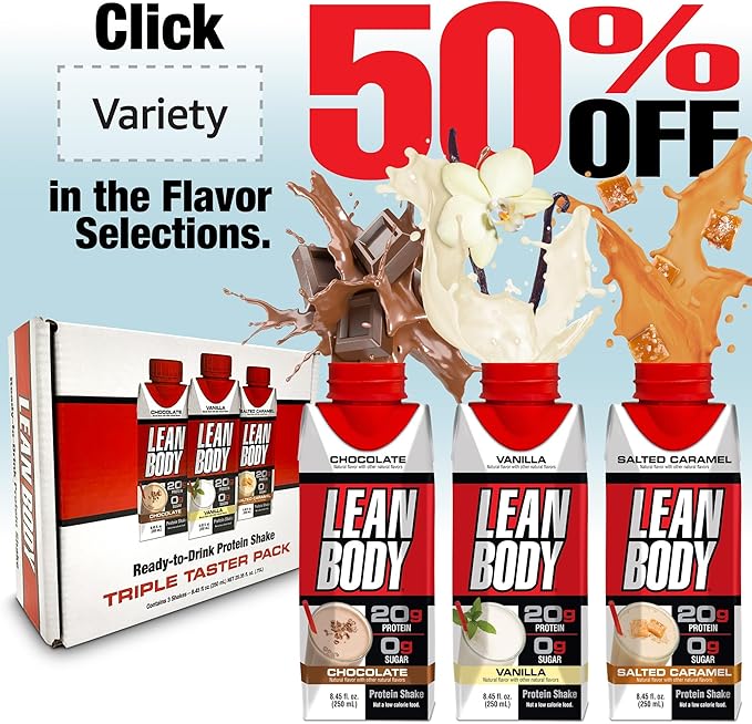 Lean Body Ready-to-Drink Vanilla Protein Shake, 40g Protein, 0 Sugar, 22 Vitamins 17 Fl 12) LABRADA