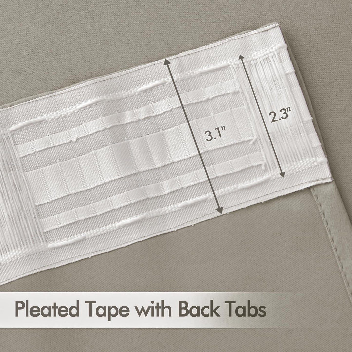 MIULEE Stone Back Tab Blackout Curtains 102 Inch Long 2 Panels Set for Bedroom, Rod Pocket/Pinch Pleated Thermal Insulated Living Room Darkening Light Blocking Floor to Ceiling Drapes