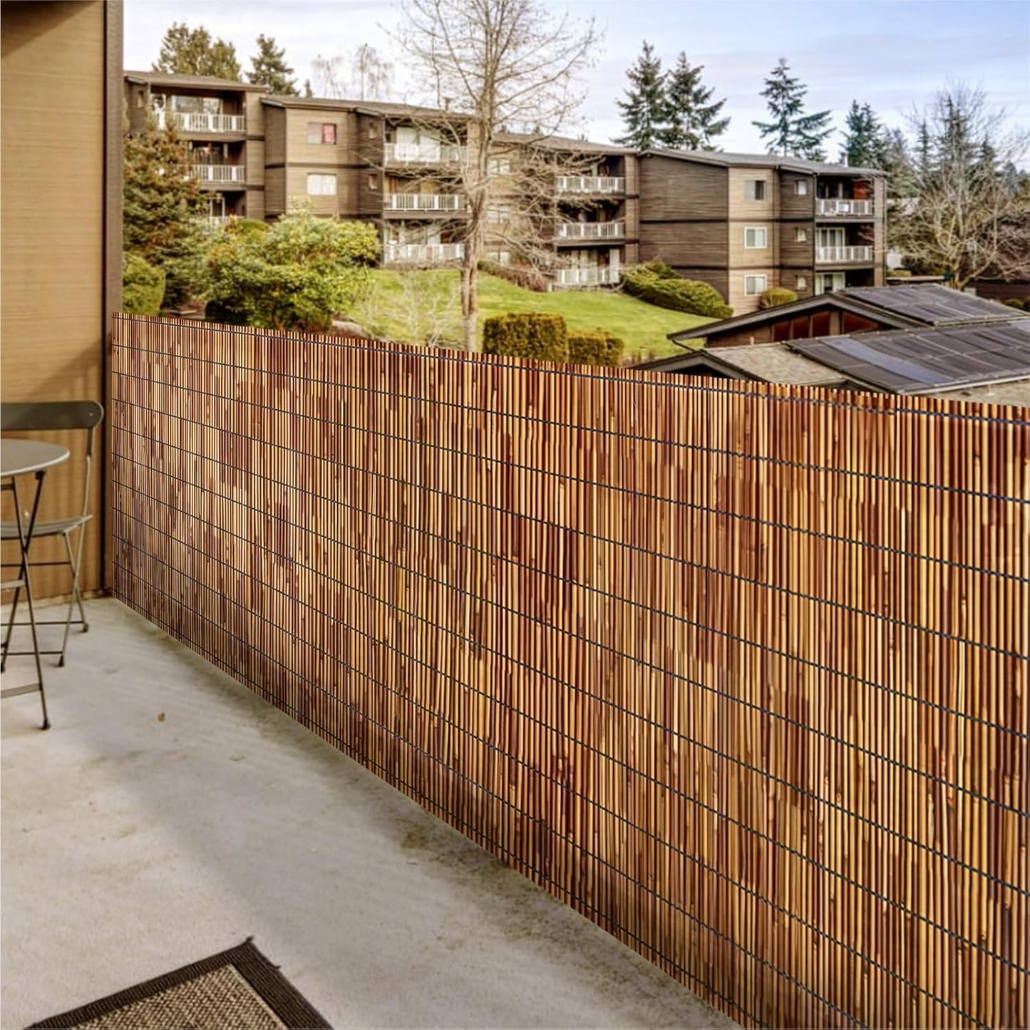 Natural Reed Fencing Rolls,4.6FT X 16.4FT Reed Screen Curtain Fence Covering Privacy Bamboo for Outdoor Backyard Patio(Brown)