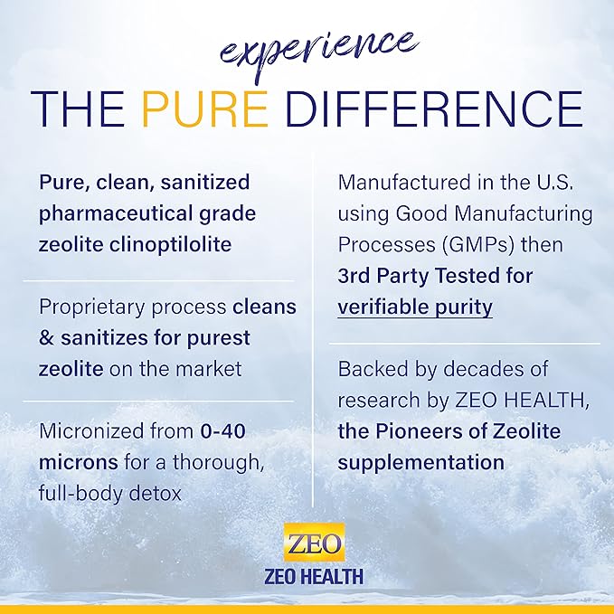 Zeolite Pure | Full Body Detox Cleanse | Safe, Gentle, & Effective Energy Booster That Supports Gut Health, Mental Clarity, & Healthy Inflammation Response | Original Zeolite Powder (400 Servings)