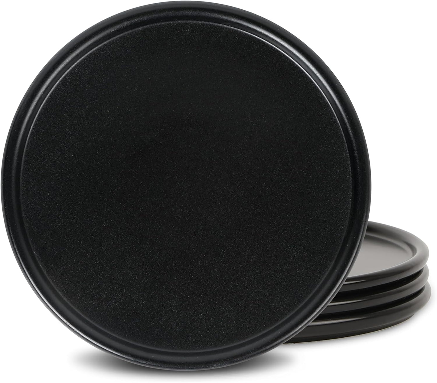 Stone Lain Eden 4-Piece Dinner Plate Set Stoneware, Black