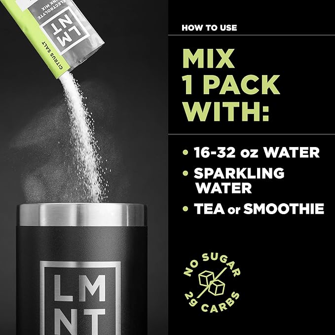 LMNT Zero Sugar Electrolytes - Citrus Salt | Drink Mix | 30-Count