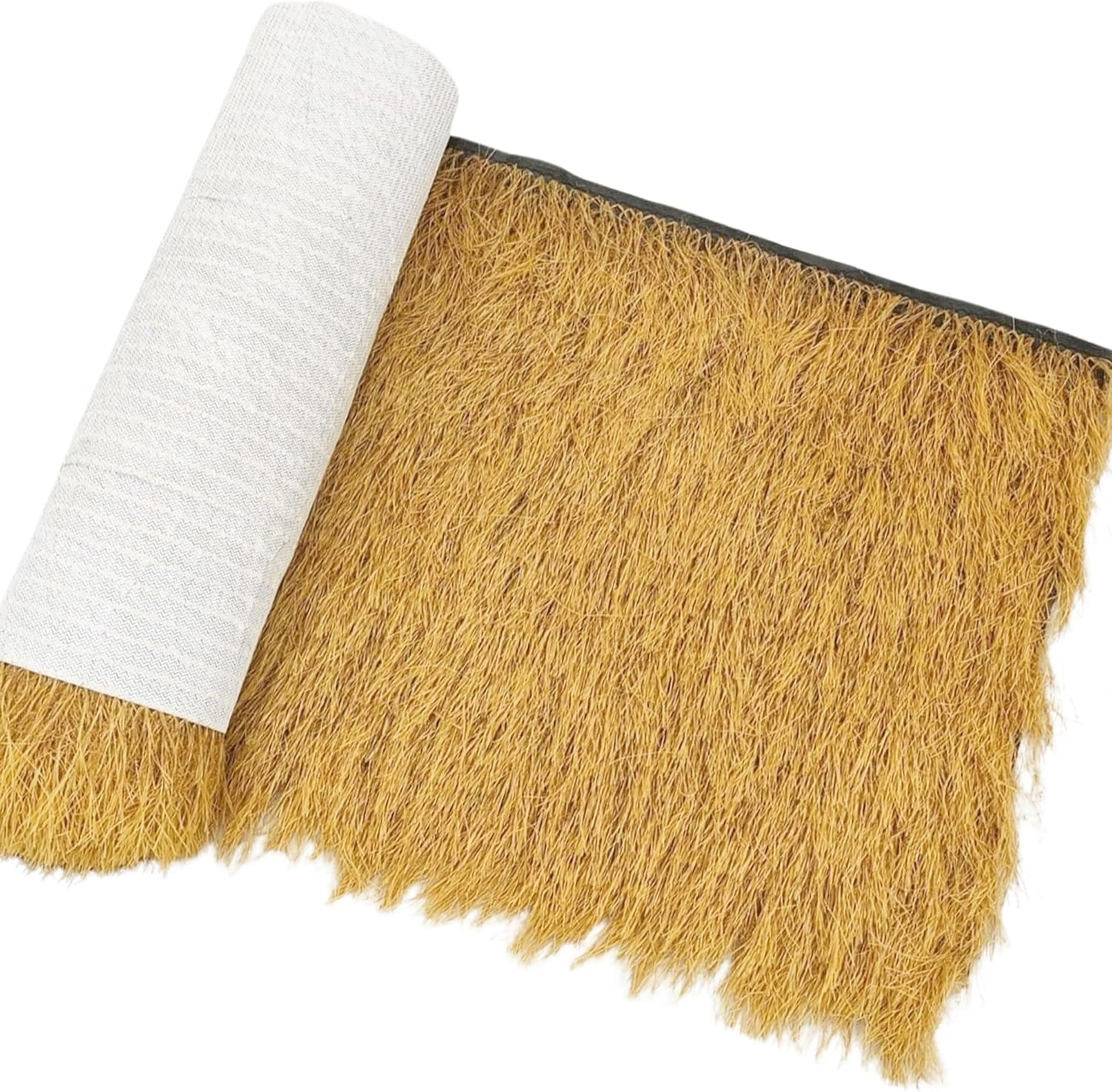 Realistic Synthetic Thatch Roll Sun-Bleached Yellow - 18 & 30 Inch Widths - Reinforced Weave for Mexican Palapa, Tiki Bars, Hawaiian Parties & Patio Decor (30 Inch Width x 10 Feet Length)