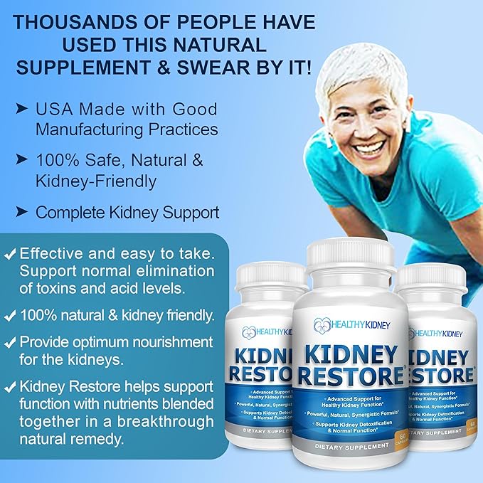 3 Pack Natural Kidney Cleanse to Support Kidney Function and Detox, Advanced Formula Can Help Boost Kidney Health, Daily Health Supplement Pills, 60 Capsules