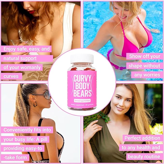 Chest Gummies for Women | Workout Support Gummies | Women’s Fitness Supplement | with Essential Herbs, Vitamins, Multivitamins, Fenugreek, and Ginseng | Berry Flavored | (60 Gummies)