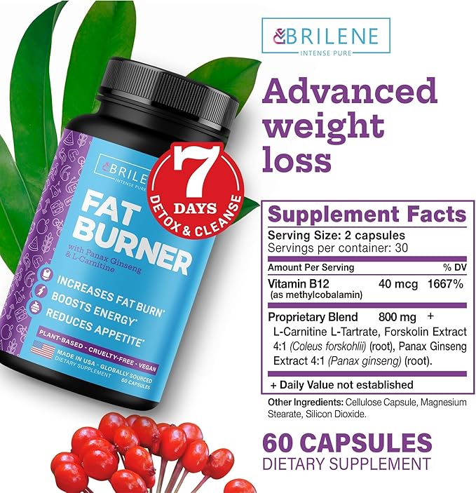 Weight Loss Pills for Women - Made in USA - Natural Appetite Suppressant & Metabolism Booster - Fat Burners with L-Carnitine to Lose Weight Fast - 60 Capsules