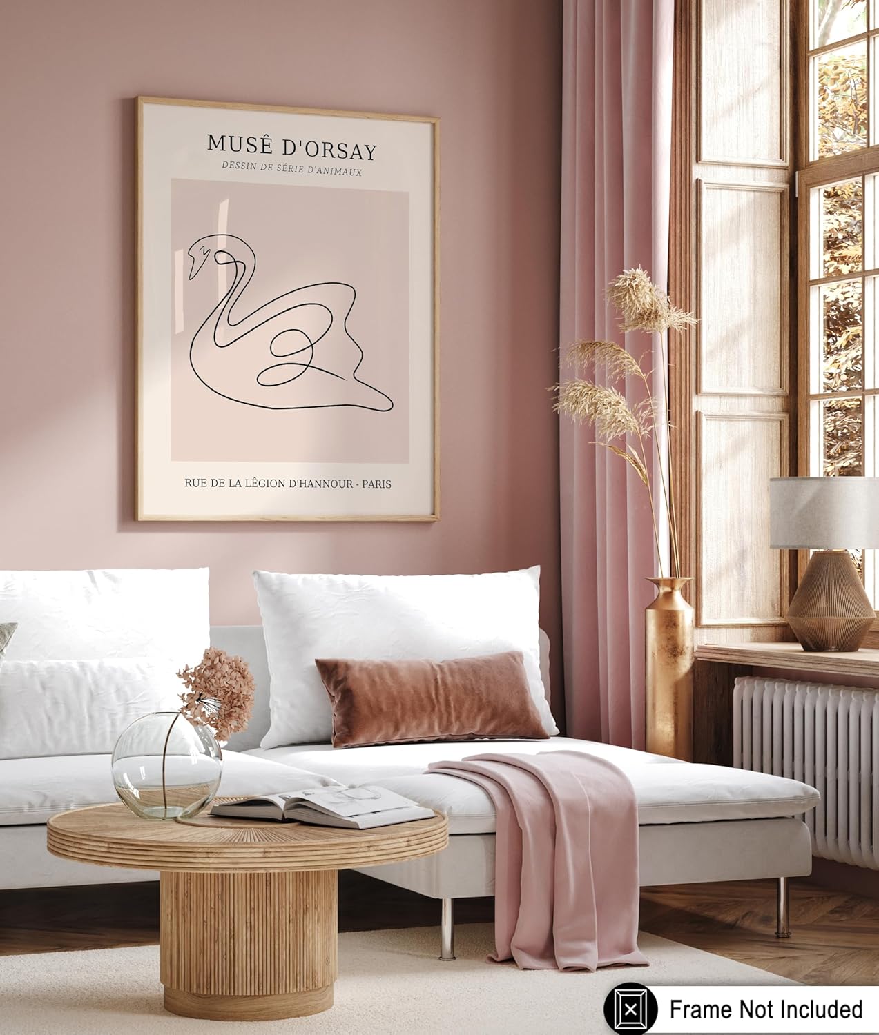 Poster Master Vintage Poster - Retro One Line Swan Drawing Print - Swan Art - Bird Art - Minimal Gift for Her, Animal Lover - Abstract Decor for Home, Office, Bedroom, 18x24 Unframed Wall Art