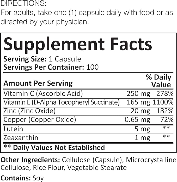 Visifort Eye Vitamins with Lutein & 100 Capsules