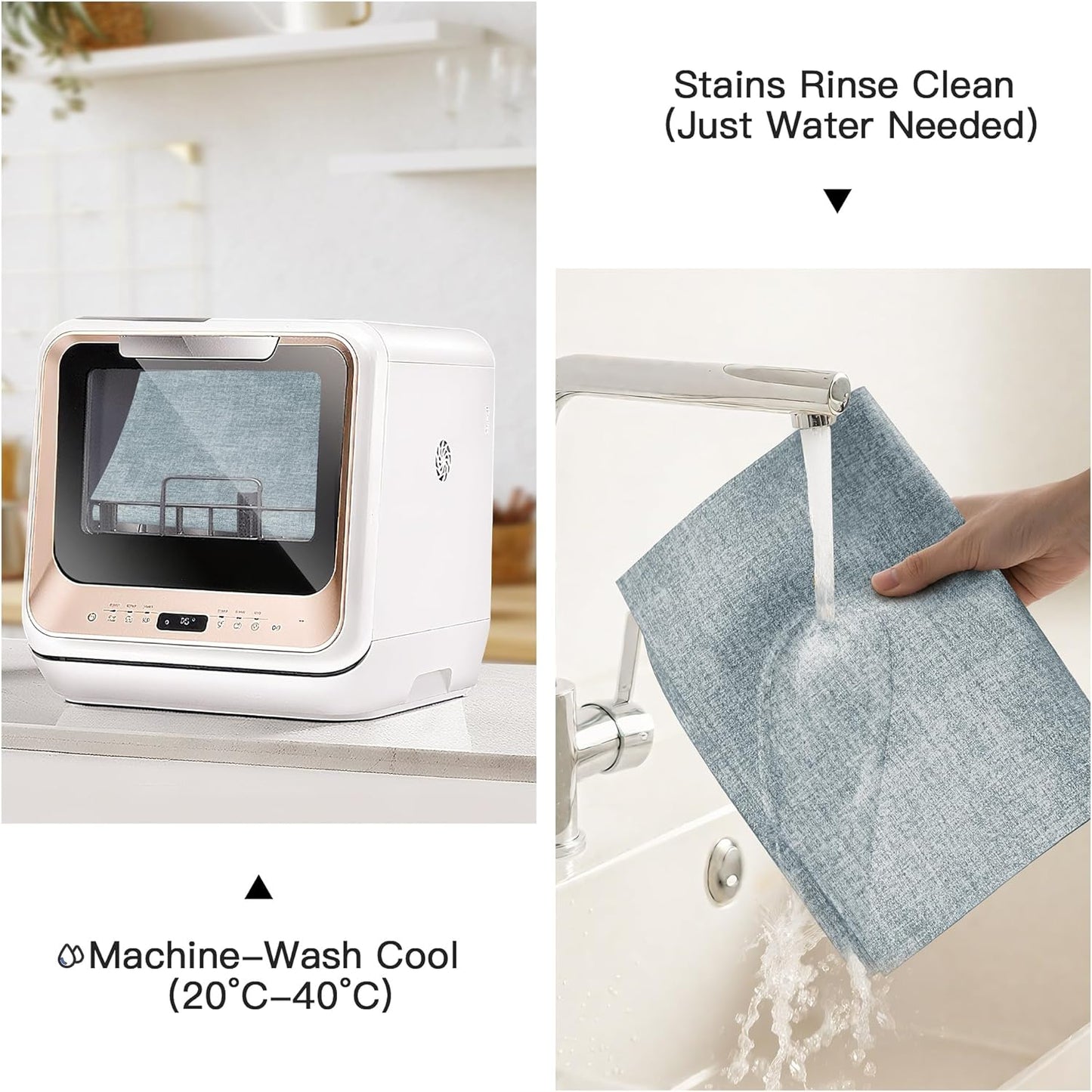 DOLOPL Placemats Set of 4, Reversible Wipeable & Heat Resistant Place Mats, Modern Faux Leather Table Mats for Kitchen, Neutral Waterproof Tablemats for Dining Table Decor, Wedding, Party(Dusty Blue)